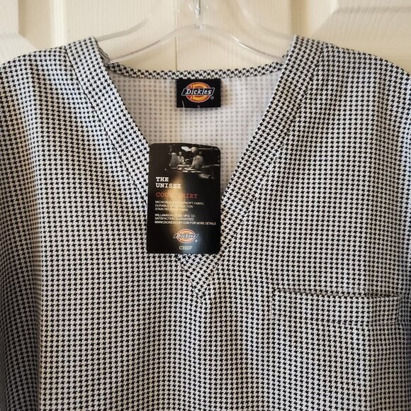 Dickies Unisex Cook Shirt Houndstooth Pattern Size S Microsueded Eversoft Fabric - Picture 2 of 11